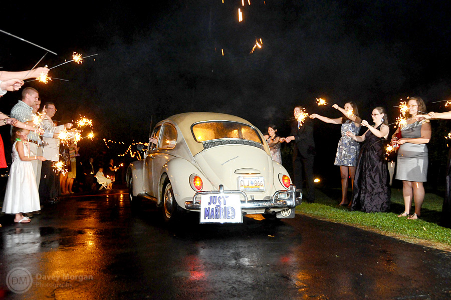VW Bug as wedding get away car | Davey Morgan Photography