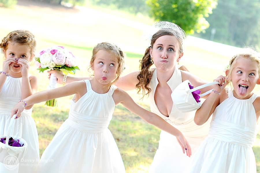 Silly Flower Girls and Bride | Davey Morgan Photography