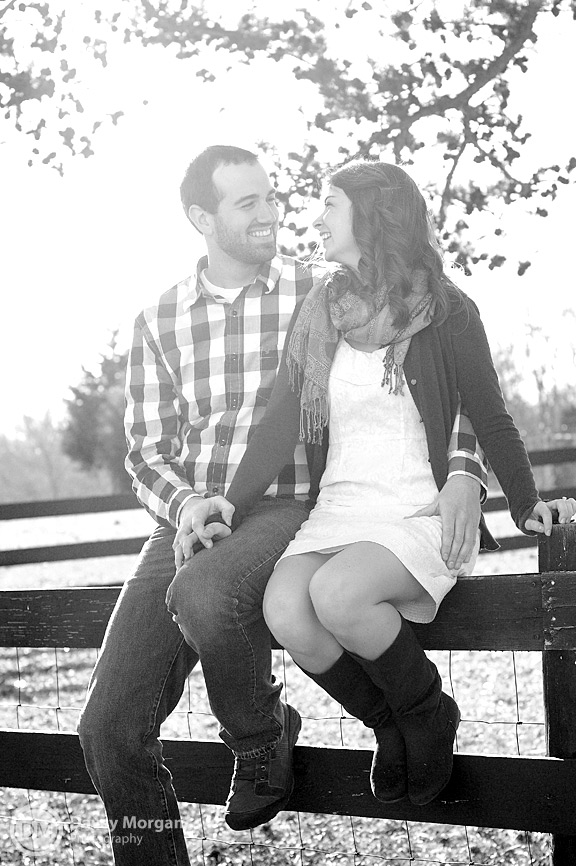 Couple sitting on fence | Greenville, SC | Davey Morgan Photography 