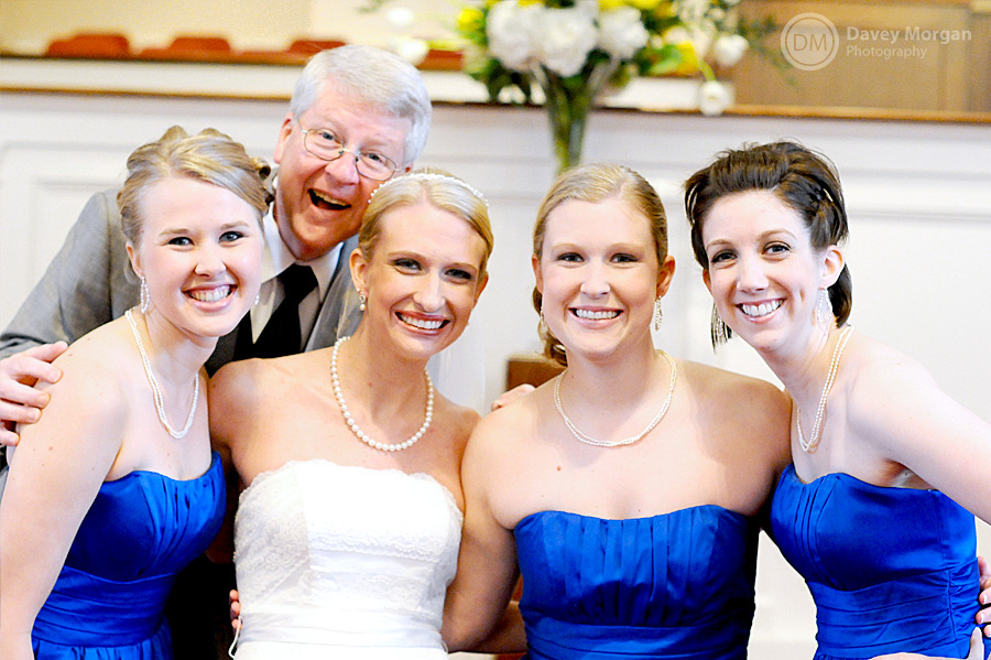 Bride and Bridesmaids in blue dresses | Davey Morgan Photography