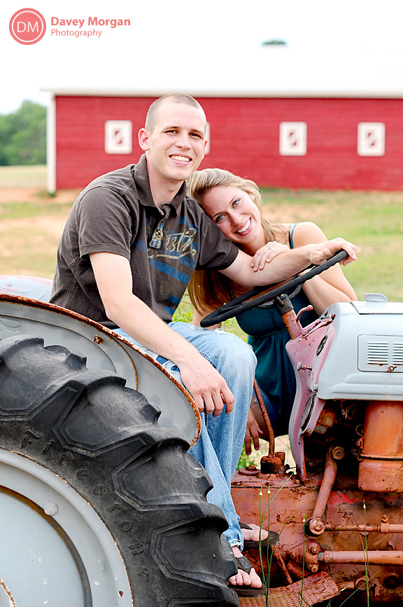 engagement pictures on a farm tractor | Davey Morgan Photography
