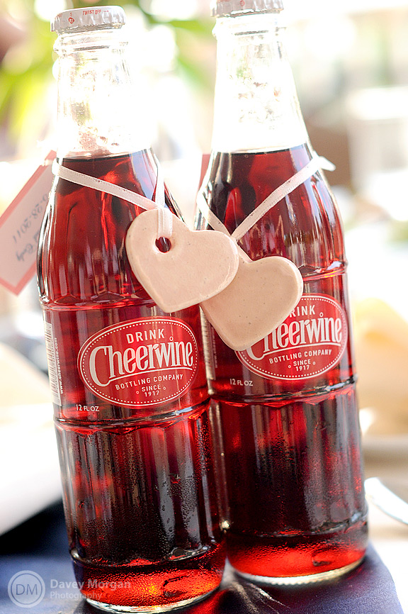 Cheerwine wedding favors with hearts | Davey Morgan Photography