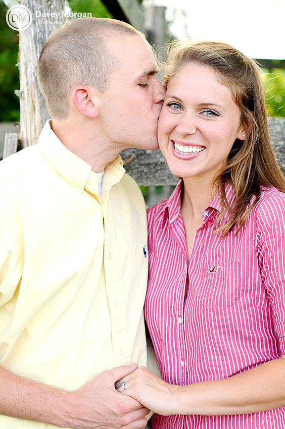 Kissing cheek engagement picture | Davey Morgan Photography