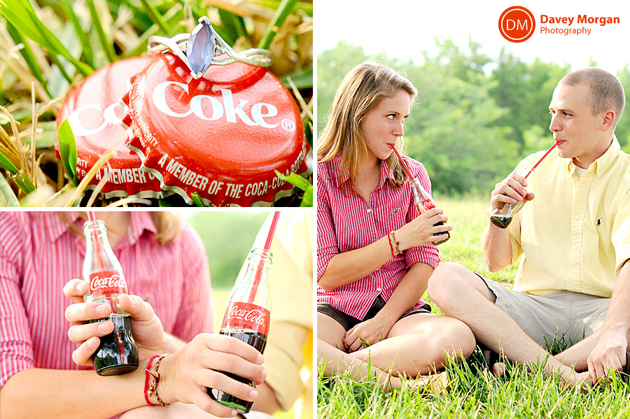 Engagement pictures with classic coca-cola glass bottle | Davey Morgan Photography