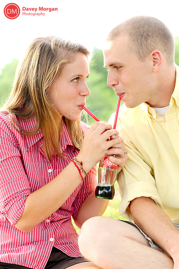 Engagement pictures drinking classic coca-cola | Davey Morgan Photography