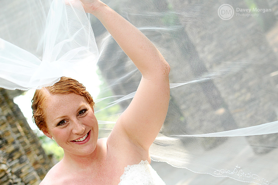 Bride in the South Carolina Botanical Gardens in Clemson, SC | Davey Morgan Photography