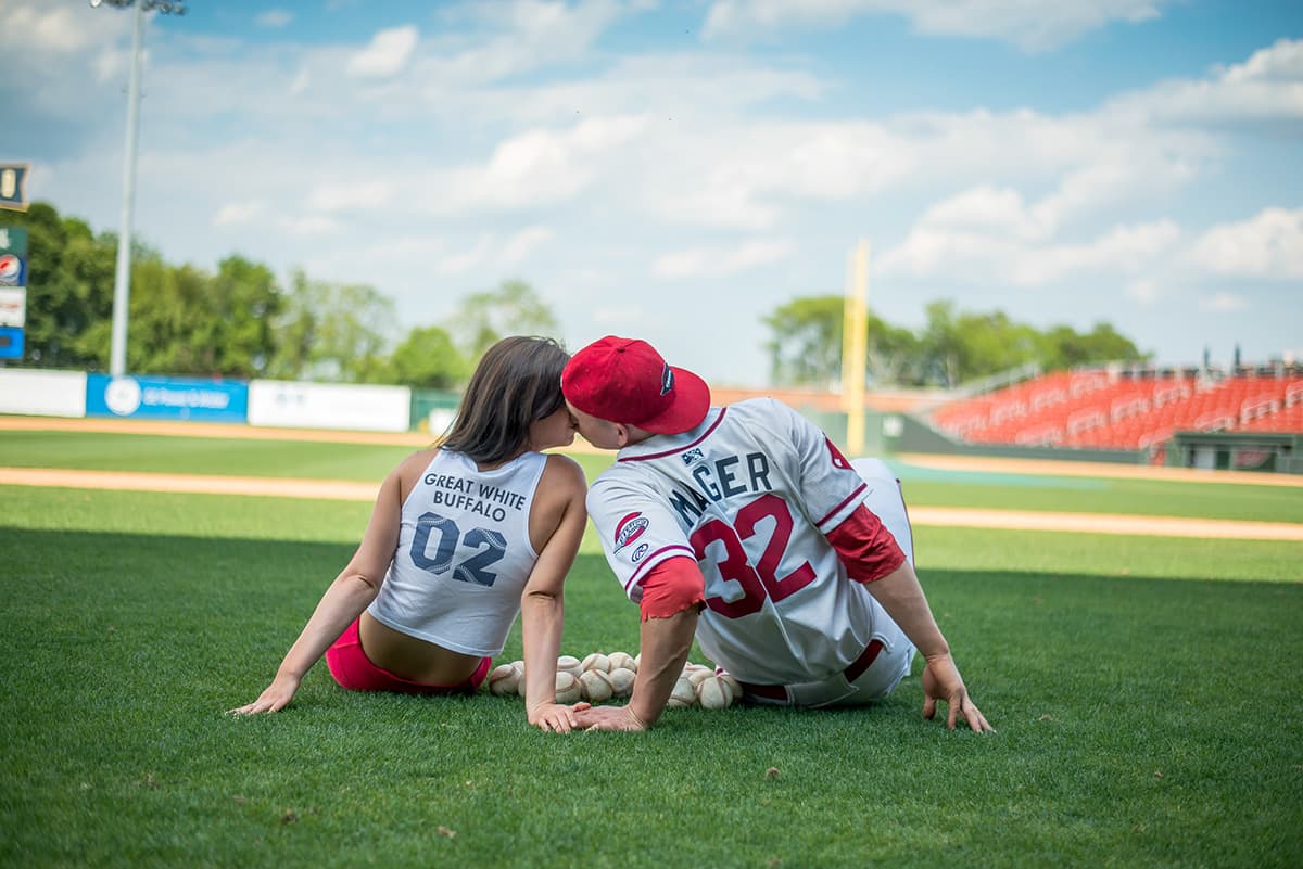Greenville Drive engagement pictures | Baseball in Greenville, SC