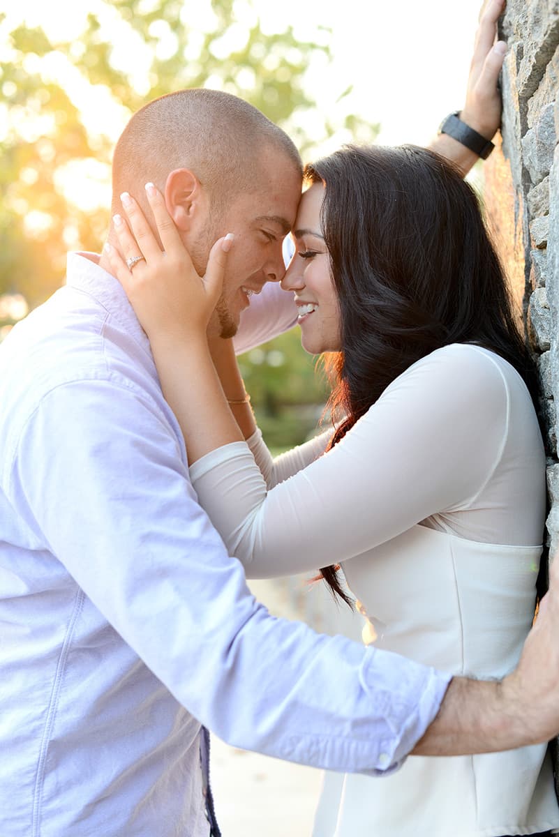 Sunset engagement pictures in downtown Greenville, SC