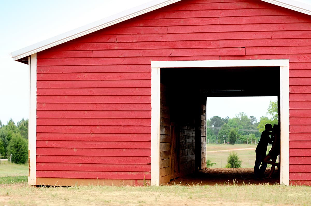 Silhouette engagement picture at a barn in South Carolina