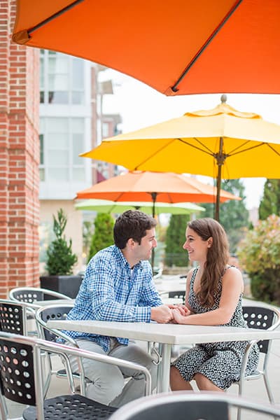 Art district in Greenville, SC engagement photo session