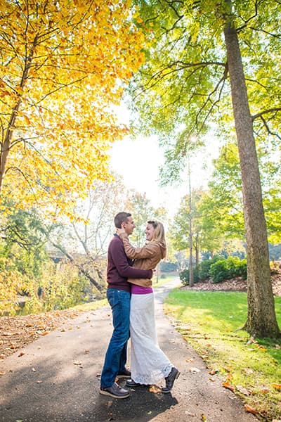 Picture of a couple in Falls Park in Greenville, SC
